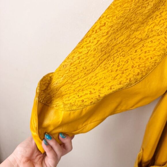 Vintage Orange 80s Leather Dolman Oversized Jacket Coat Size Medium 8/10 - Picture 6 of 12